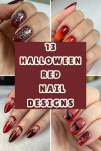 13 Chic Halloween Red Nail Designs for a Fiery Festive Look!