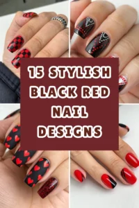15 Stylish Black Red Nail Designs For You