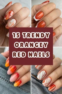 15 Trendy Orangey Red Nails That Add Warmth to Every Look