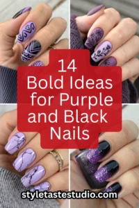 14 Bold Ideas for Purple and Black Nails