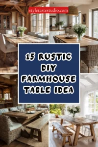 15 Rustic DIY Farmhouse Table Ideas