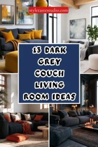 13 Dark Grey Couch Living Room Ideas That Make the Most Dominant Piece in the Room Work Harder
